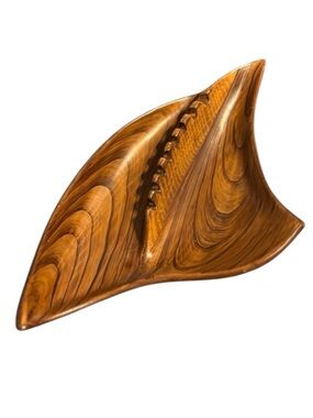 Mid Century Modern Wood-look Ceramic Ashtray by California Originals